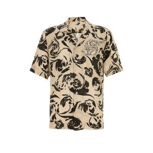 DRIES VAN NOTEN Embroidered Floral Print Short Sleeve Shirt Men PRINTED Shirts